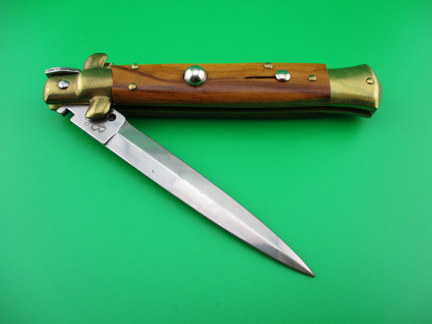 Z AB STILETTO ITALY 23cm Dagger grind Wood scales vintage switchblade knife