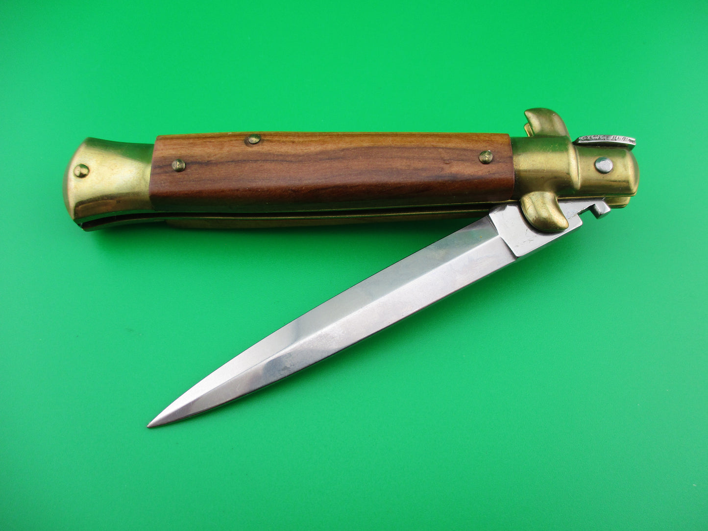 Z AB STILETTO ITALY 23cm Dagger grind Wood scales vintage switchblade knife