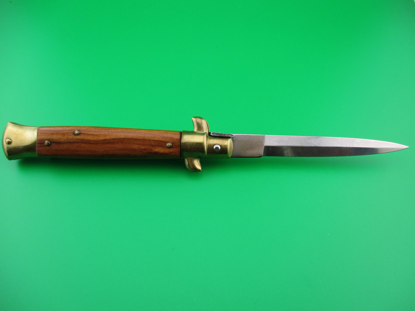 Z AB STILETTO ITALY 23cm Dagger grind Wood scales vintage switchblade knife