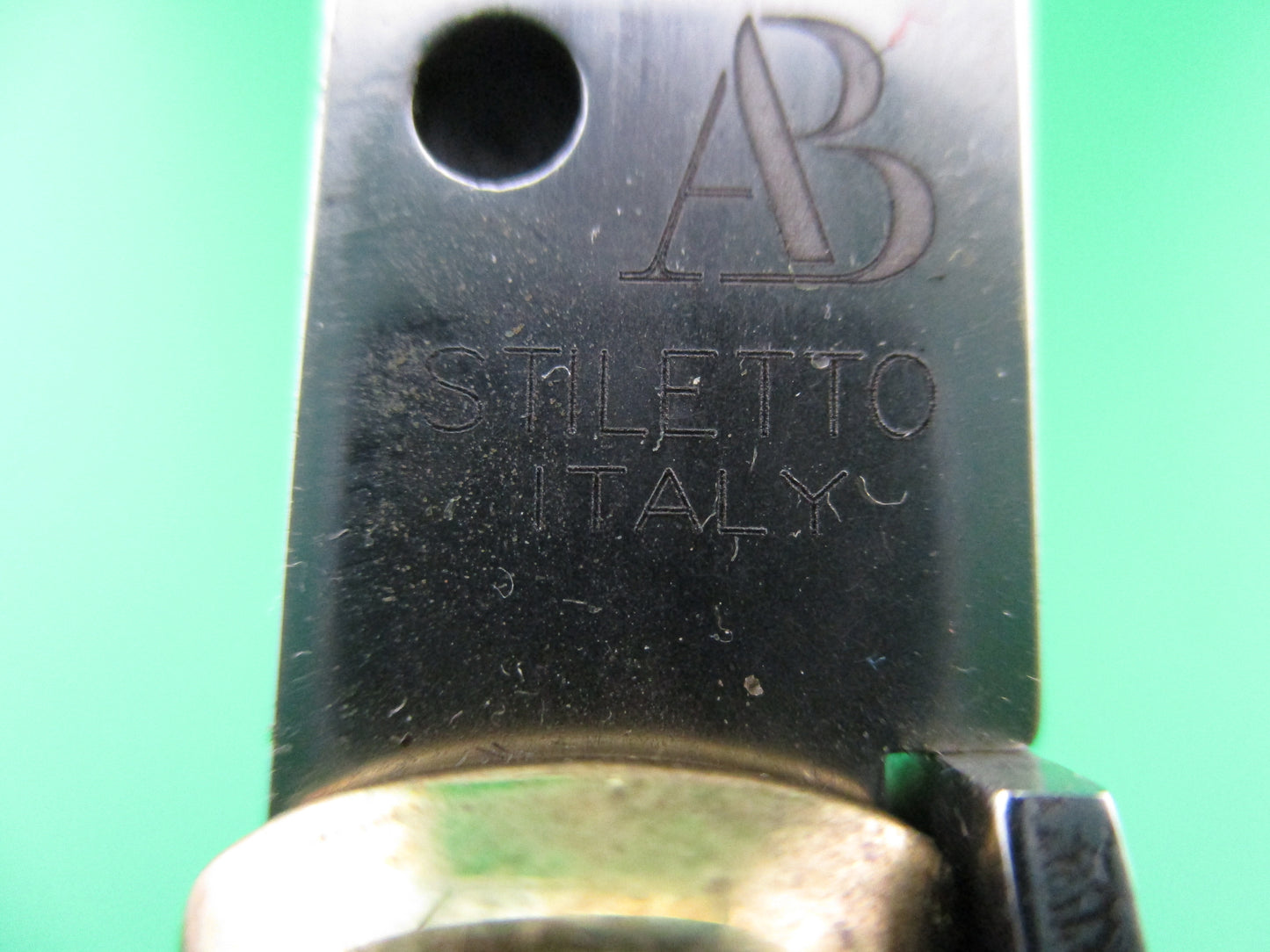 Z AB STILETTO ITALY 23cm Dagger grind Wood scales vintage switchblade knife