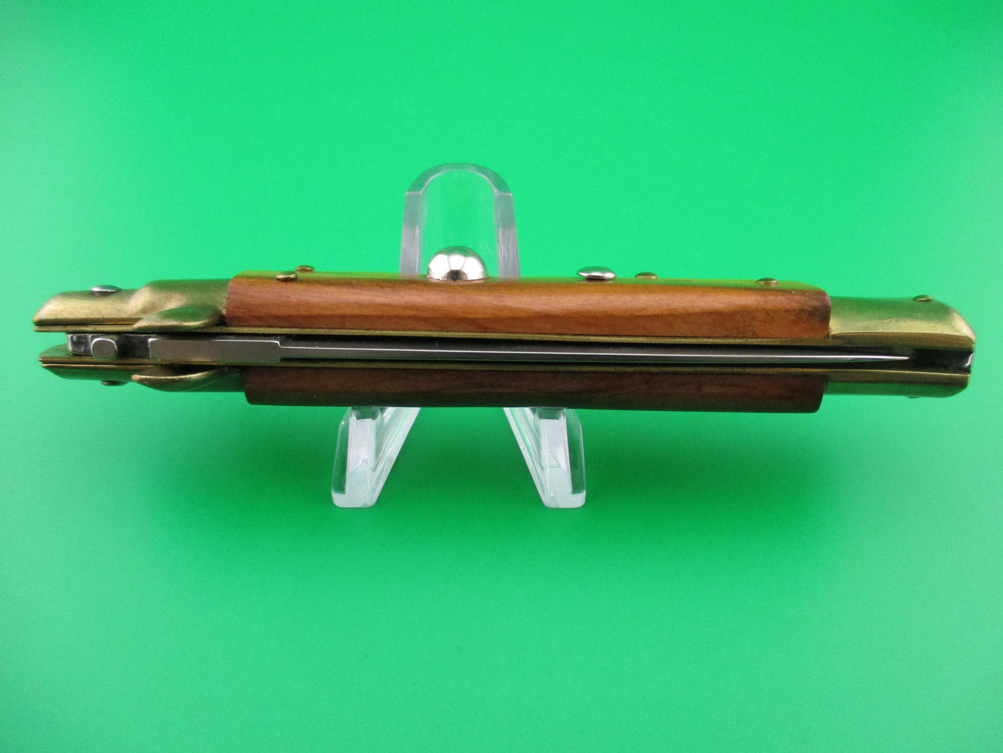 Z AB STILETTO ITALY 23cm Dagger grind Wood scales vintage switchblade knife