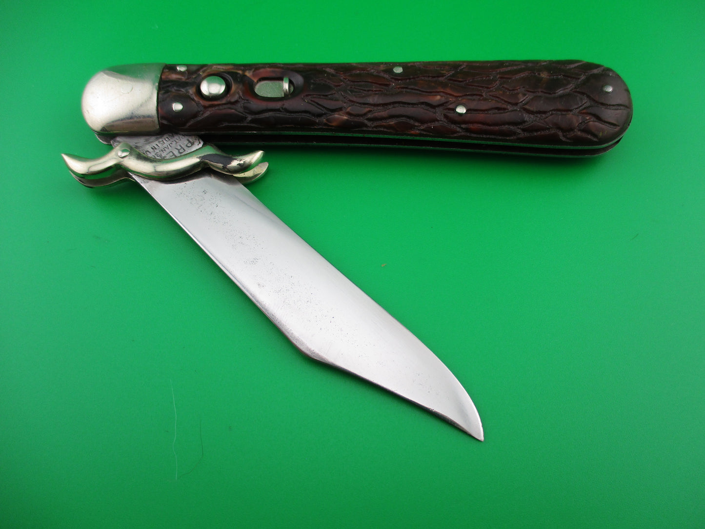 PRESTO Lazy W Folding Guard Hunter Wormgroove switchblade knife