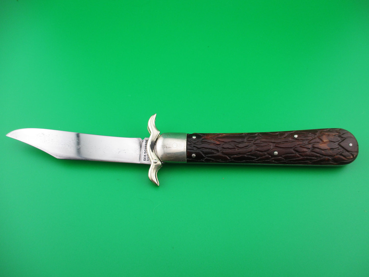 PRESTO Lazy W Folding Guard Hunter Wormgroove switchblade knife