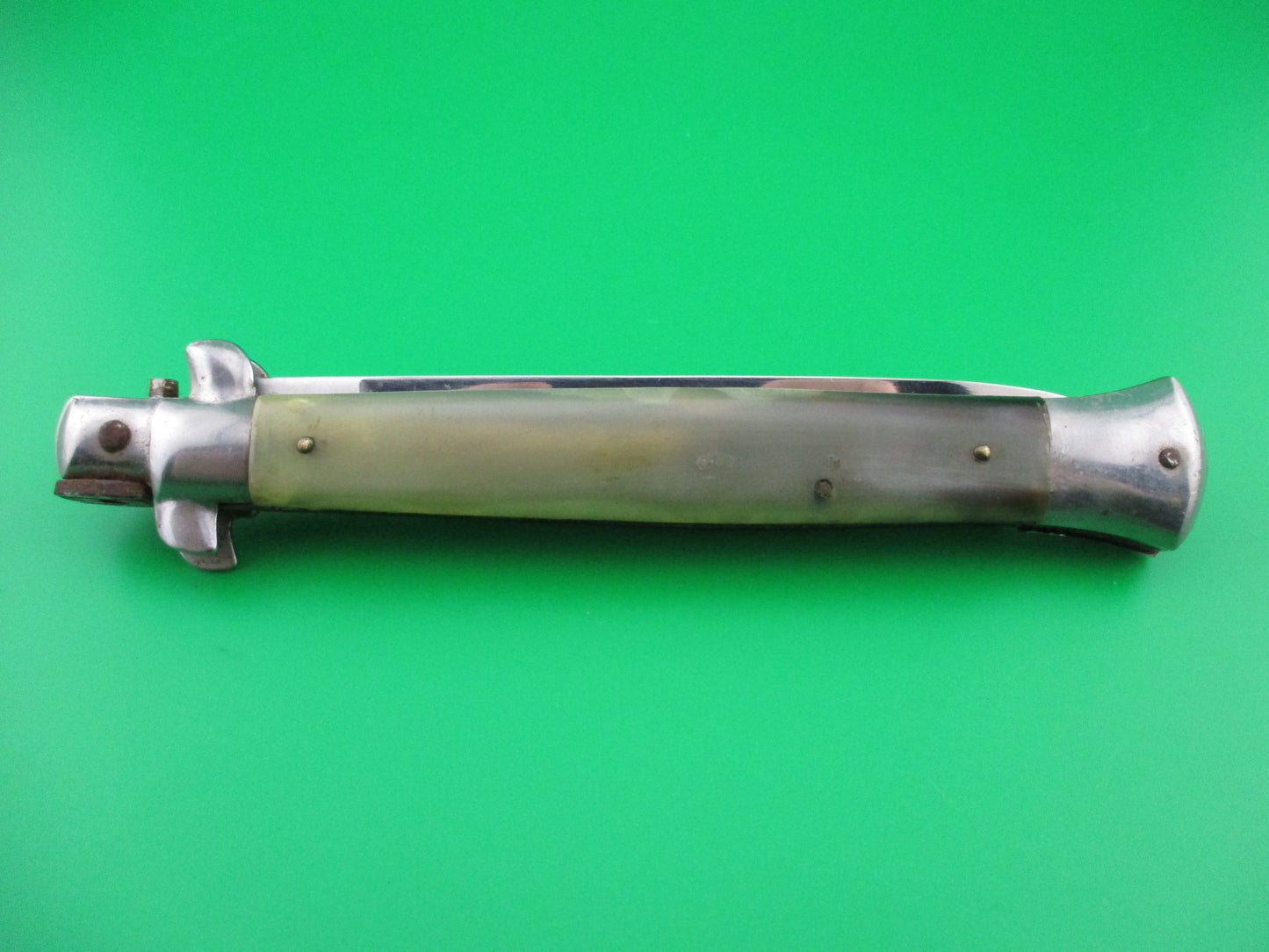 z ROSTFREI 28cm Italian Stiletto Light Green horn switchblade knife