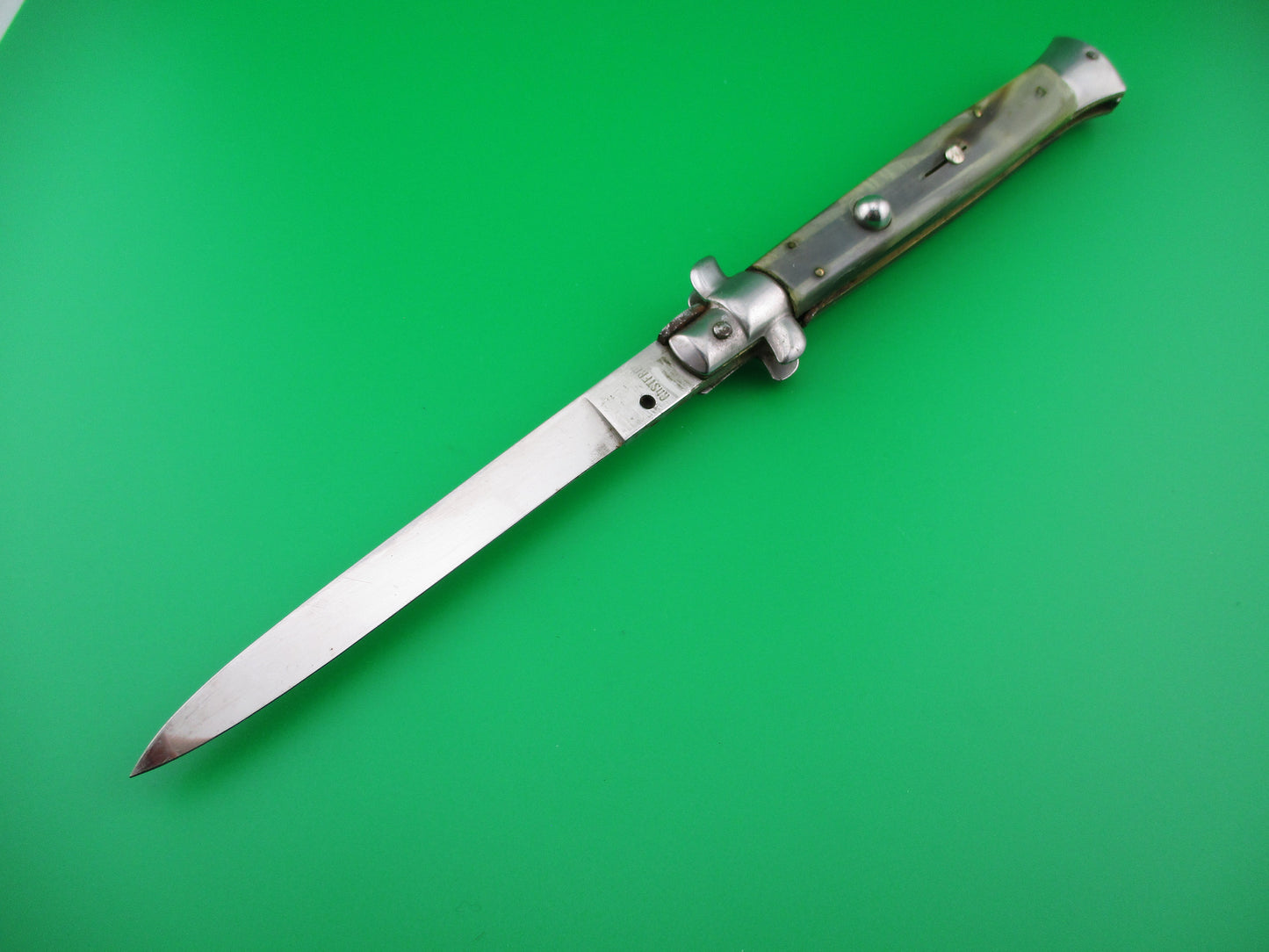 z ROSTFREI 28cm Italian Stiletto Light Green horn switchblade knife