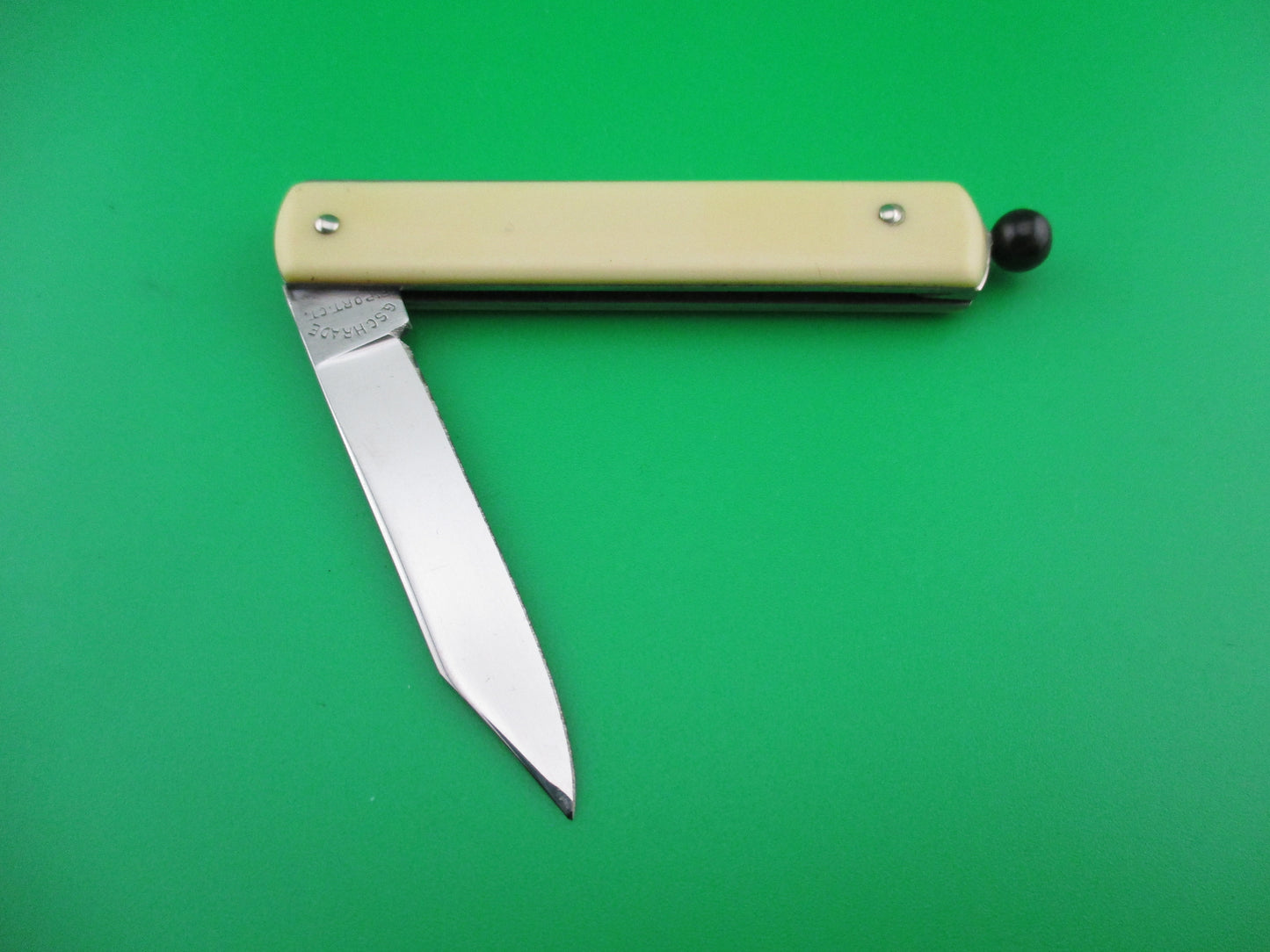 z GEORGE SCHRADE KNIFE CO Pullball Cream switchblade knife like new