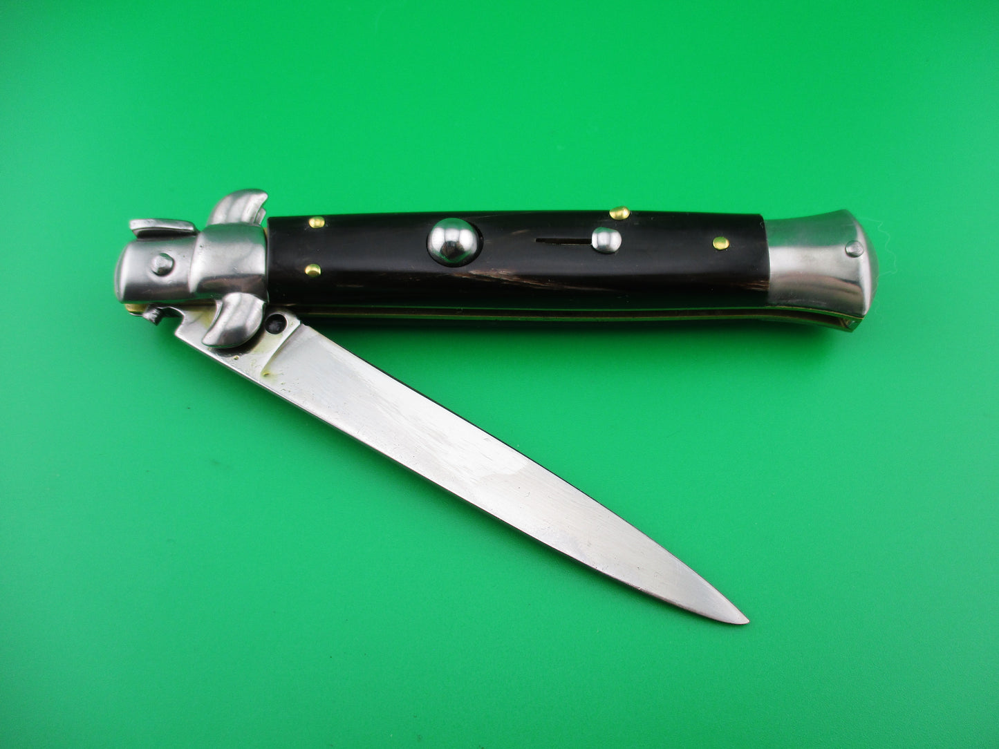 z INOX 22cm Italian Stiletto Horn swivel bolster automatic knife