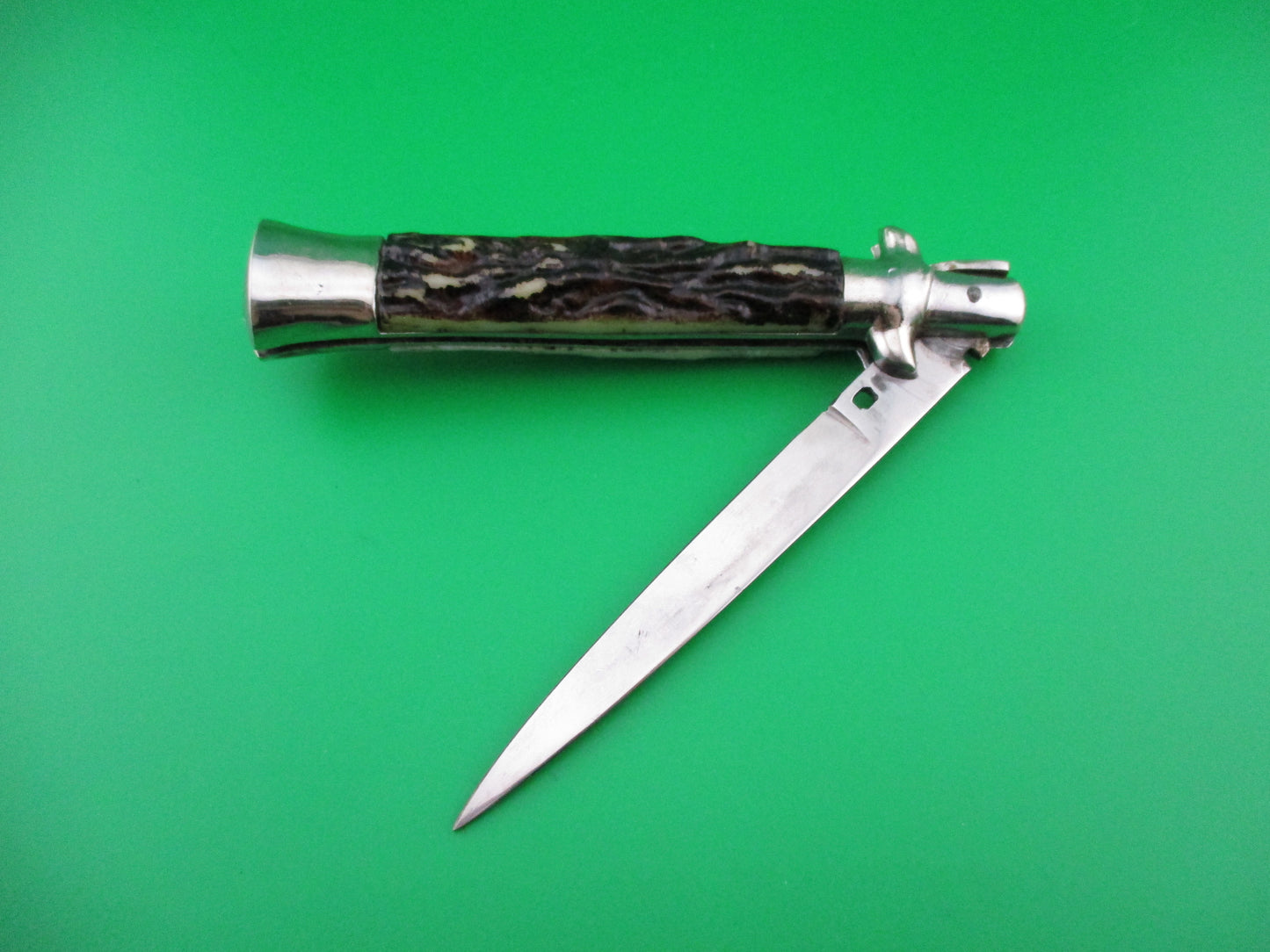 JB INOX PAT 220374 Spanish Faux Stag Stiletto Switchblade knife No pins