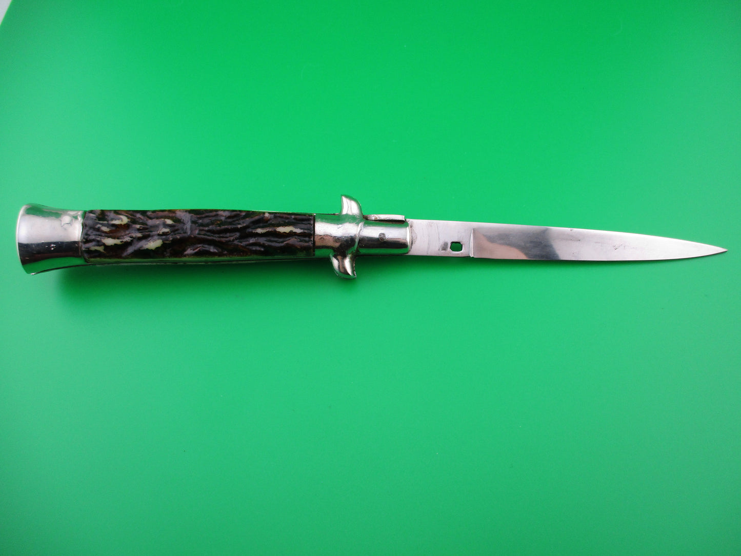 JB INOX PAT 220374 Spanish Faux Stag Stiletto Switchblade knife No pins