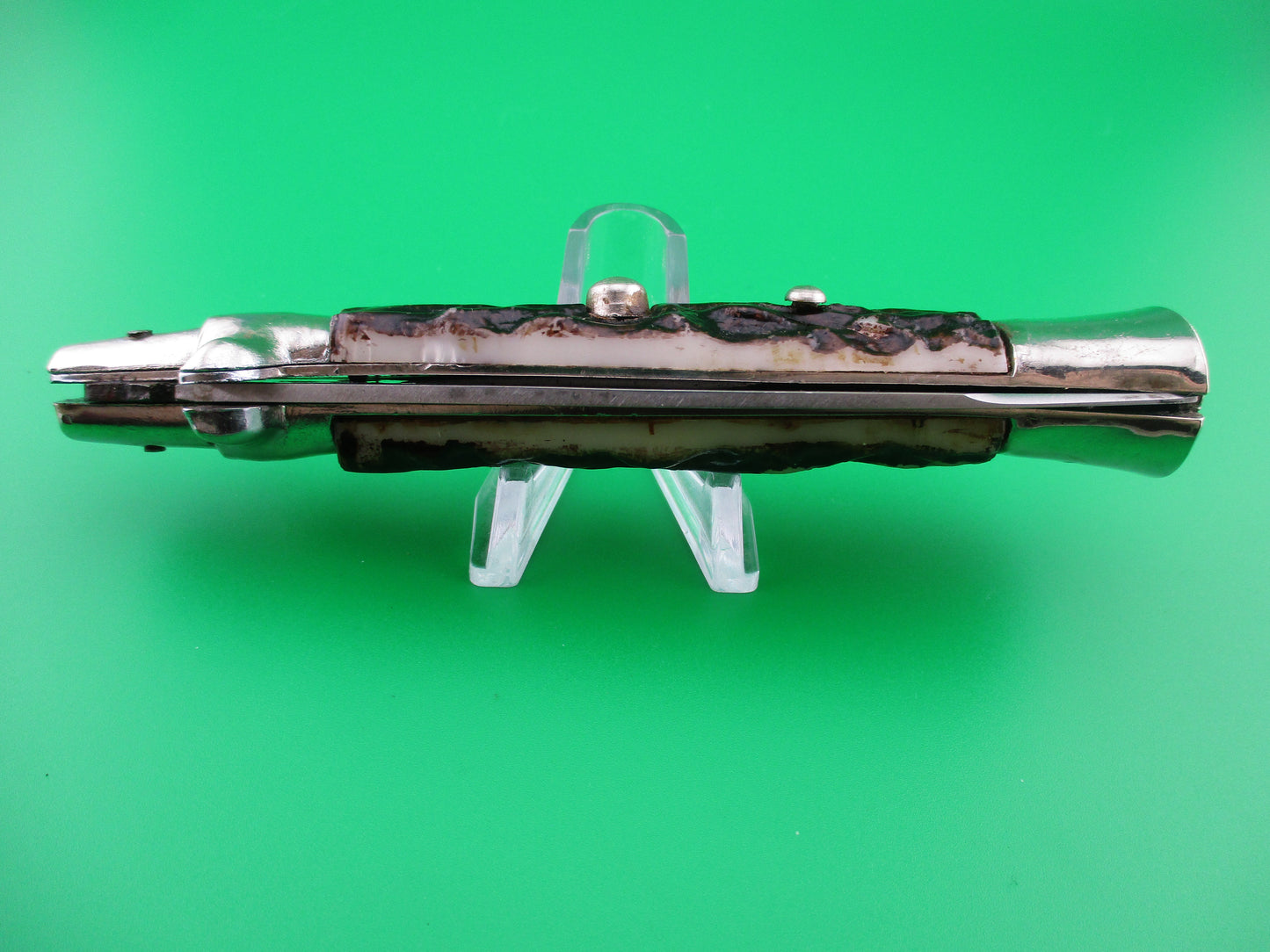 JB INOX PAT 220374 Spanish Faux Stag Stiletto Switchblade knife No pins