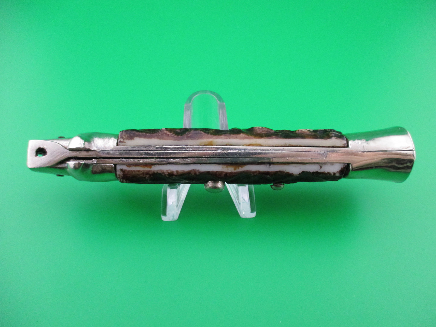 JB INOX PAT 220374 Spanish Faux Stag Stiletto Switchblade knife No pins