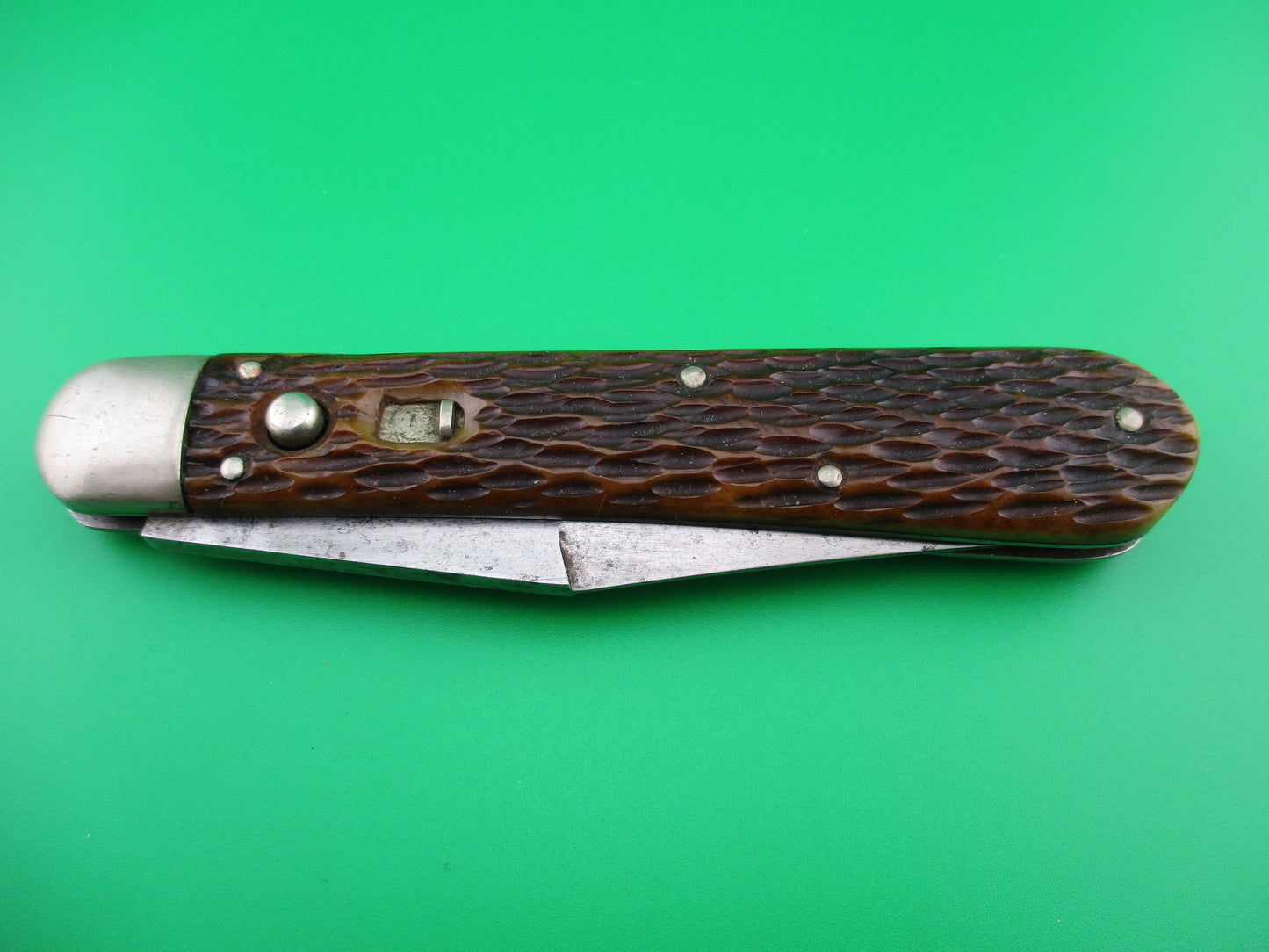 z SCHRADE CUT CO 1613 3/4 Hunting Knife Saber Grind bone vintage switchblade