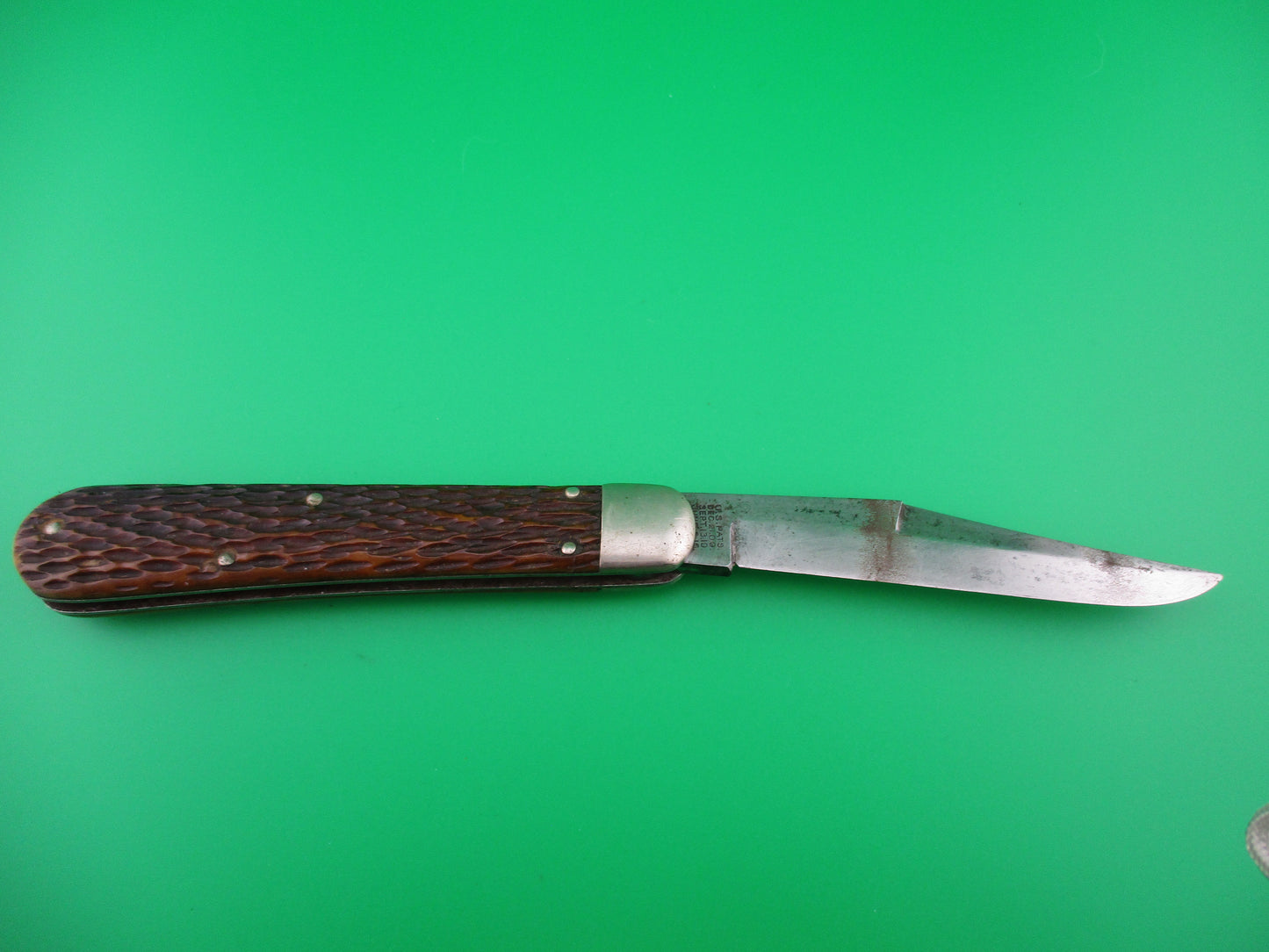 z SCHRADE CUT CO 1613 3/4 Hunting Knife Saber Grind bone vintage switchblade