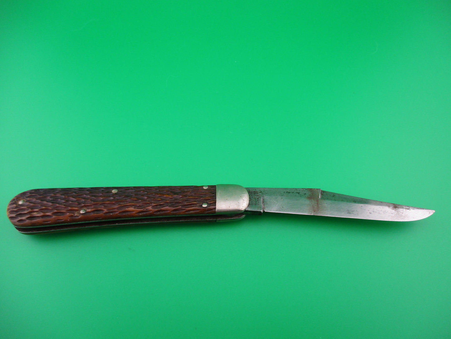 z SCHRADE CUT CO 1613 3/4 Hunting Knife Saber Grind bone vintage switchblade
