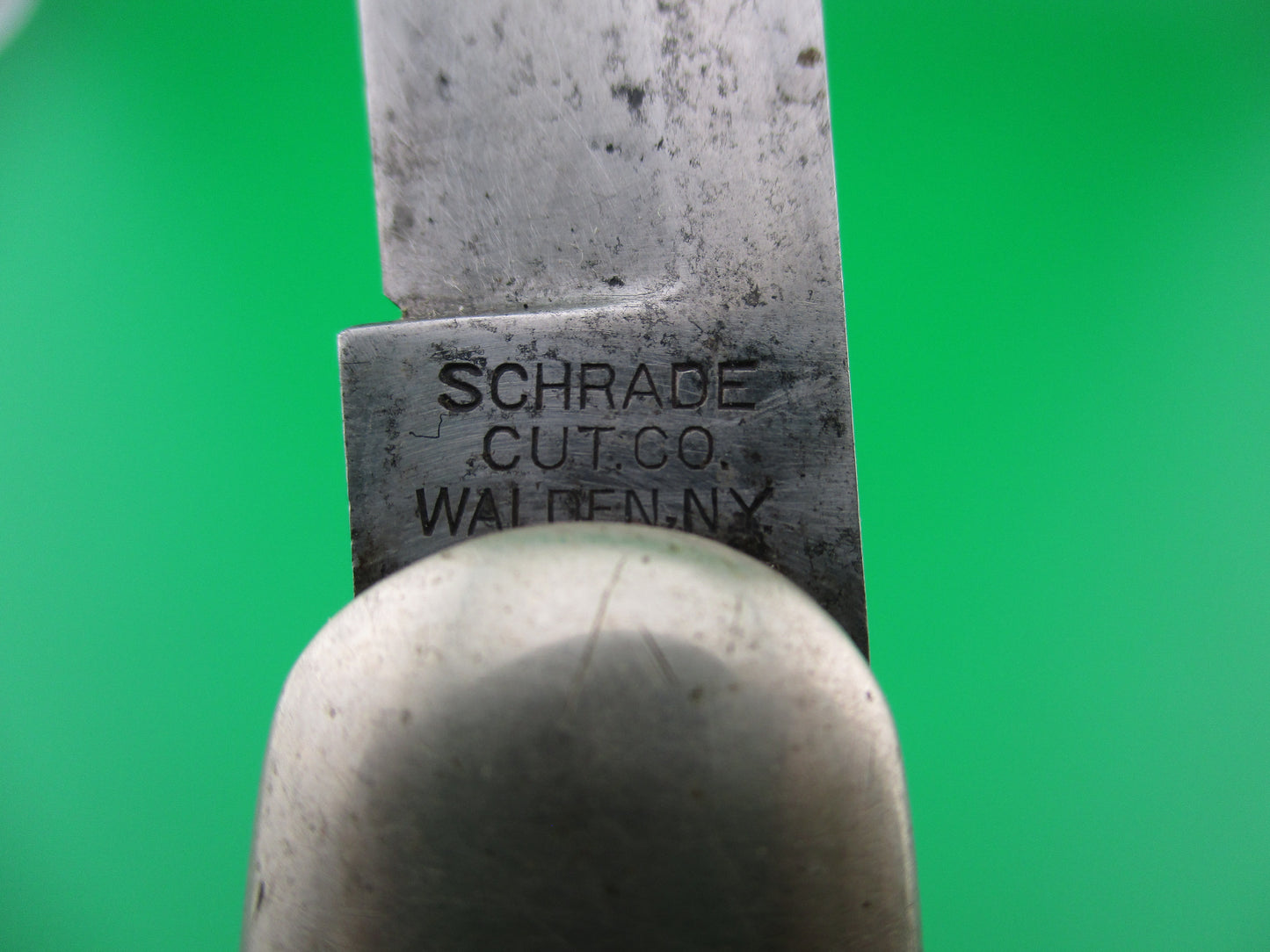 z SCHRADE CUT CO 1613 3/4 Hunting Knife Saber Grind bone vintage switchblade