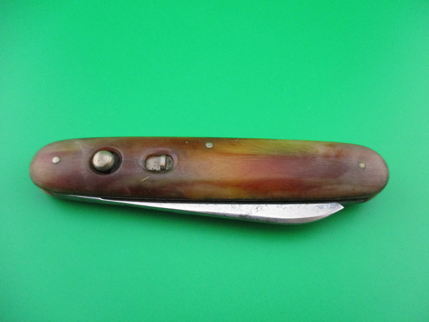 SCHRADE WALDEN Large double Horn celluloid switchblade Book knife