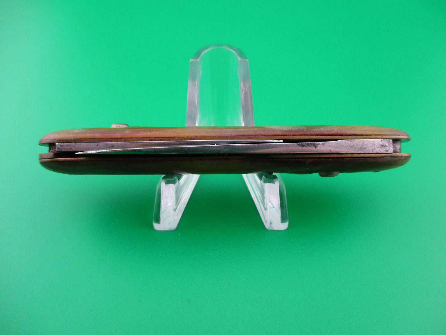 SCHRADE WALDEN Large double Horn celluloid switchblade Book knife