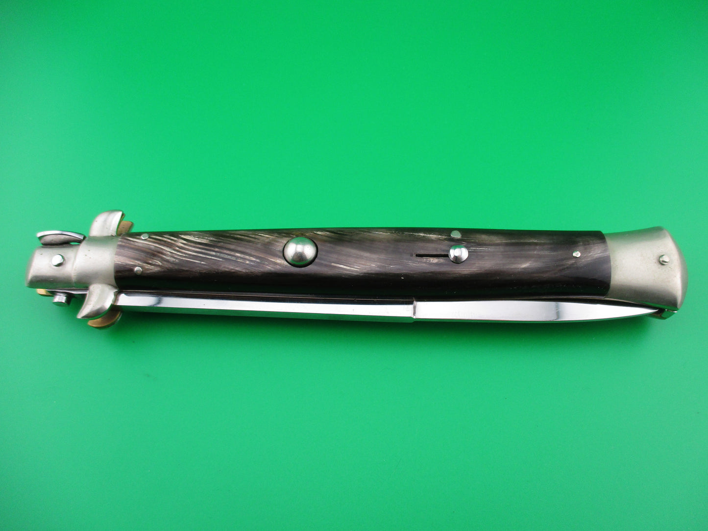 z AGA CAMPOLIN 33cm Picklock Stiletto Brown streaked horn NOS automatic knife