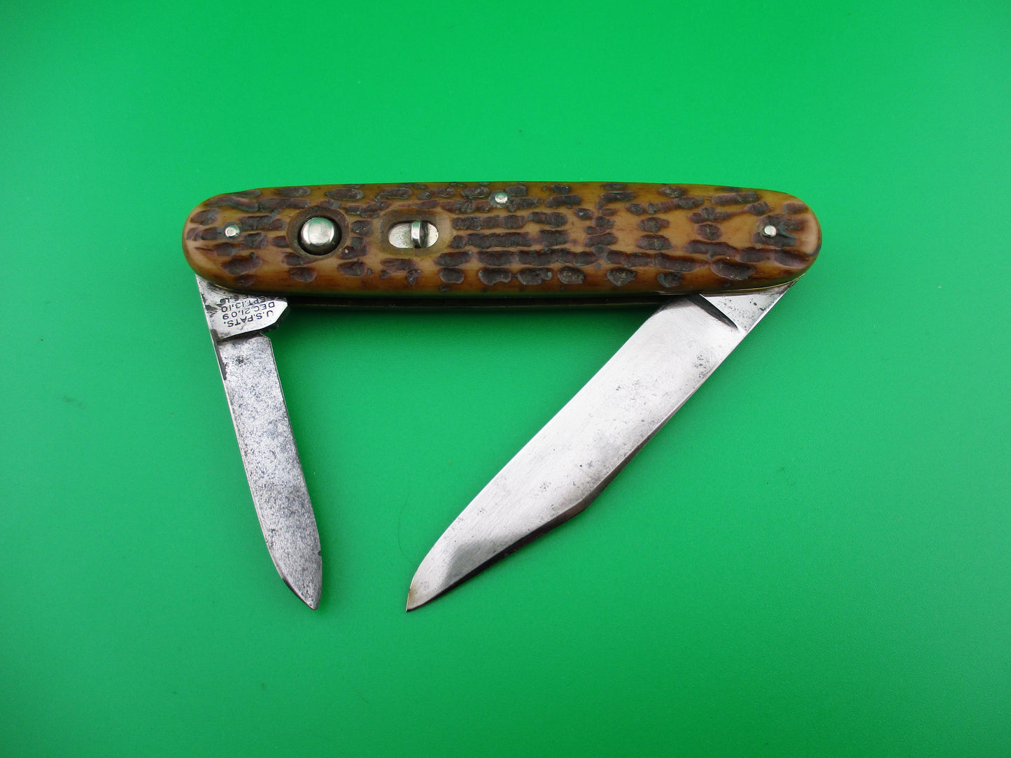 z Schrade Cut Co Large Double Picked bone Clip/pen automatic knife