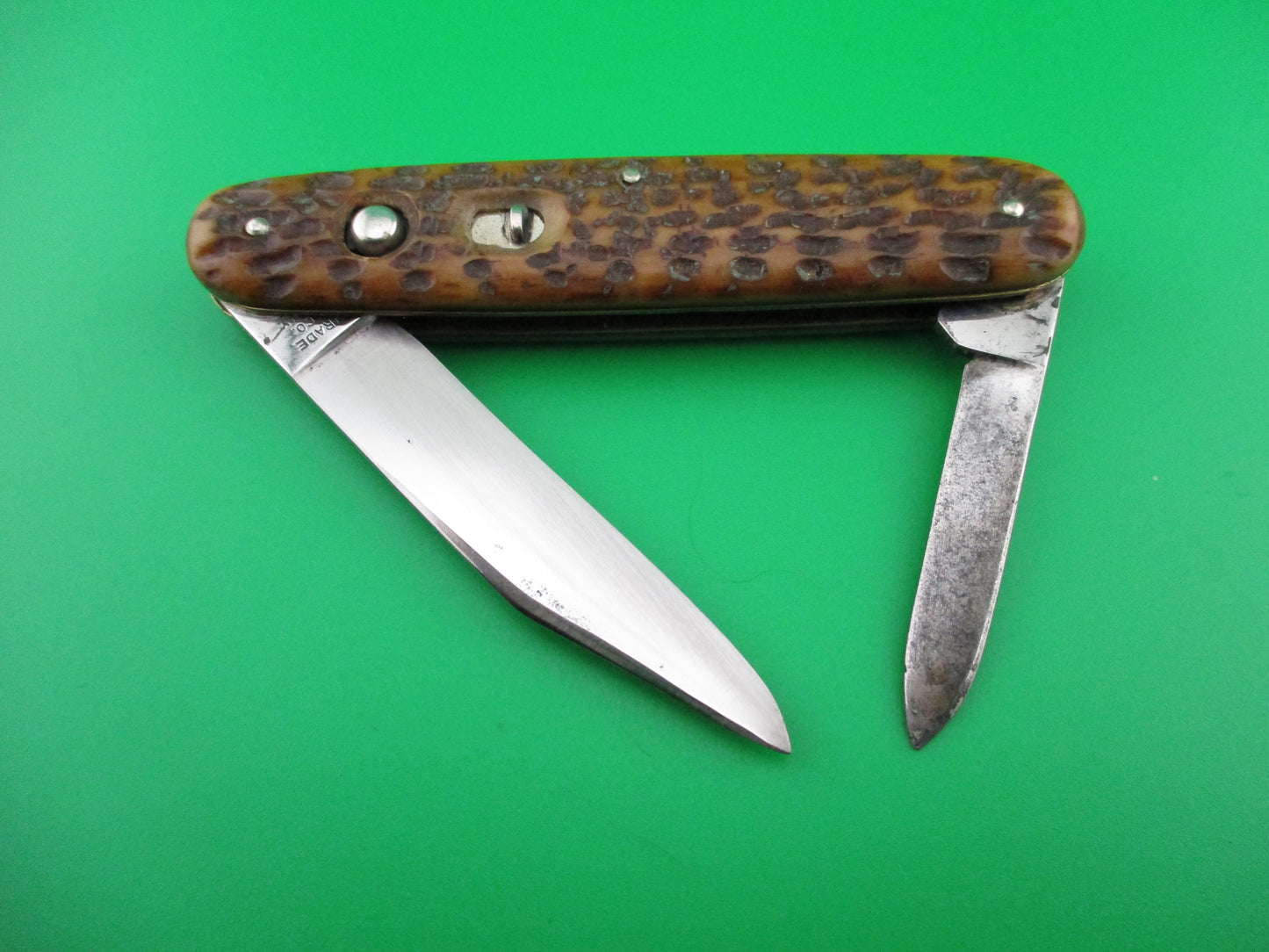 z Schrade Cut Co Large Double Picked bone Clip/pen automatic knife