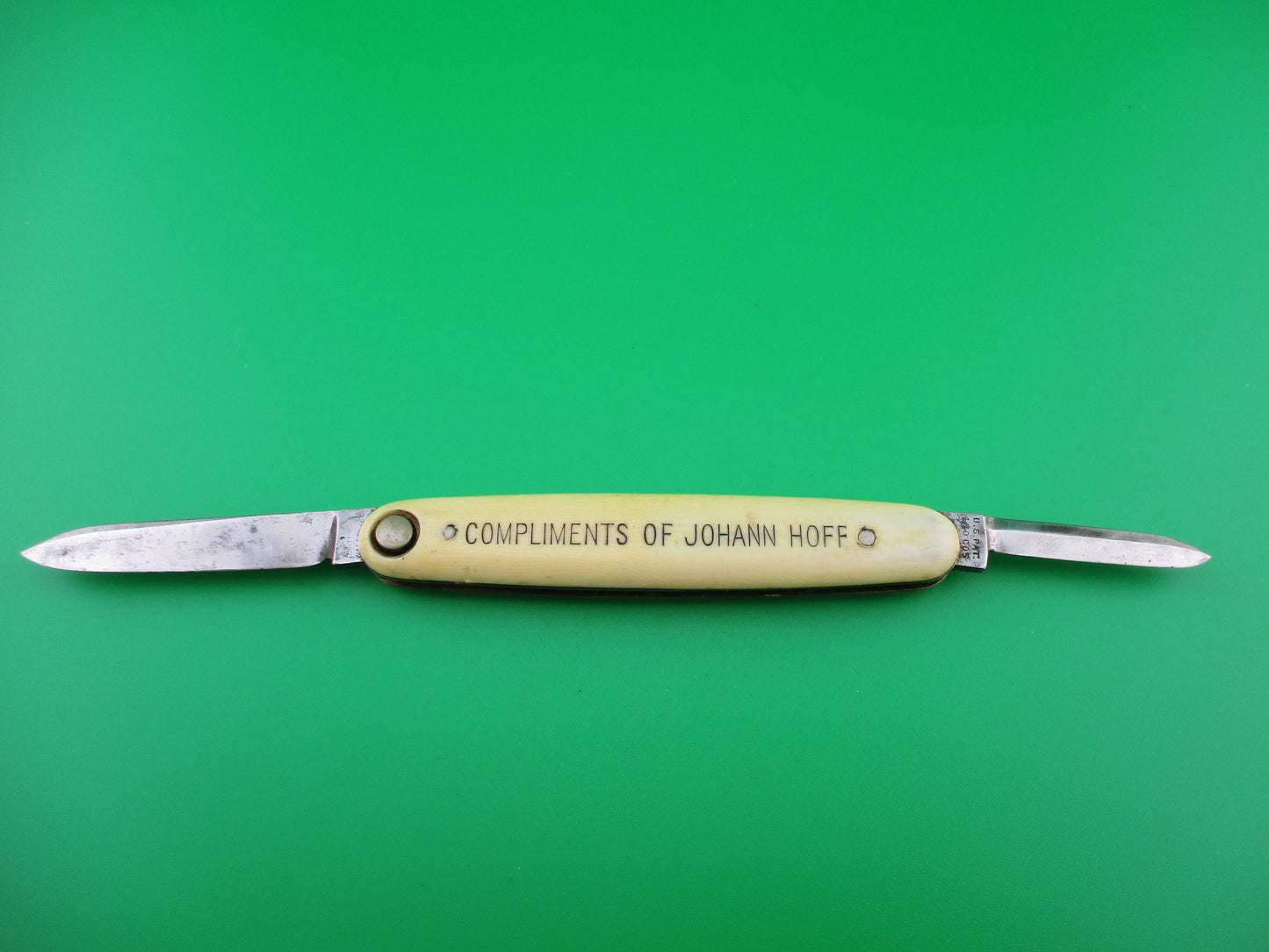 z Press Button Knife Co double Ivory Cell Johann Hoff antique switchblade knife