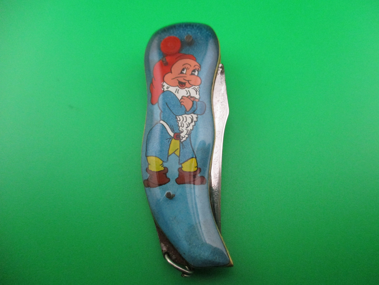 RPK Russian Prison Knife 12cm Dopey Gnome painted switchblade keychain