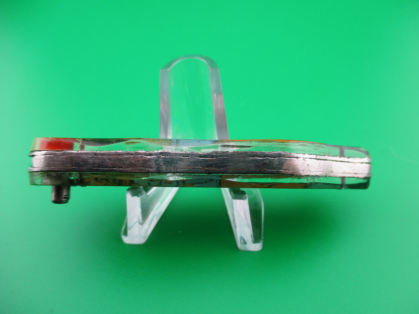 Russian Prison Knife Sexy woman blue outfit switchblade knife vintage