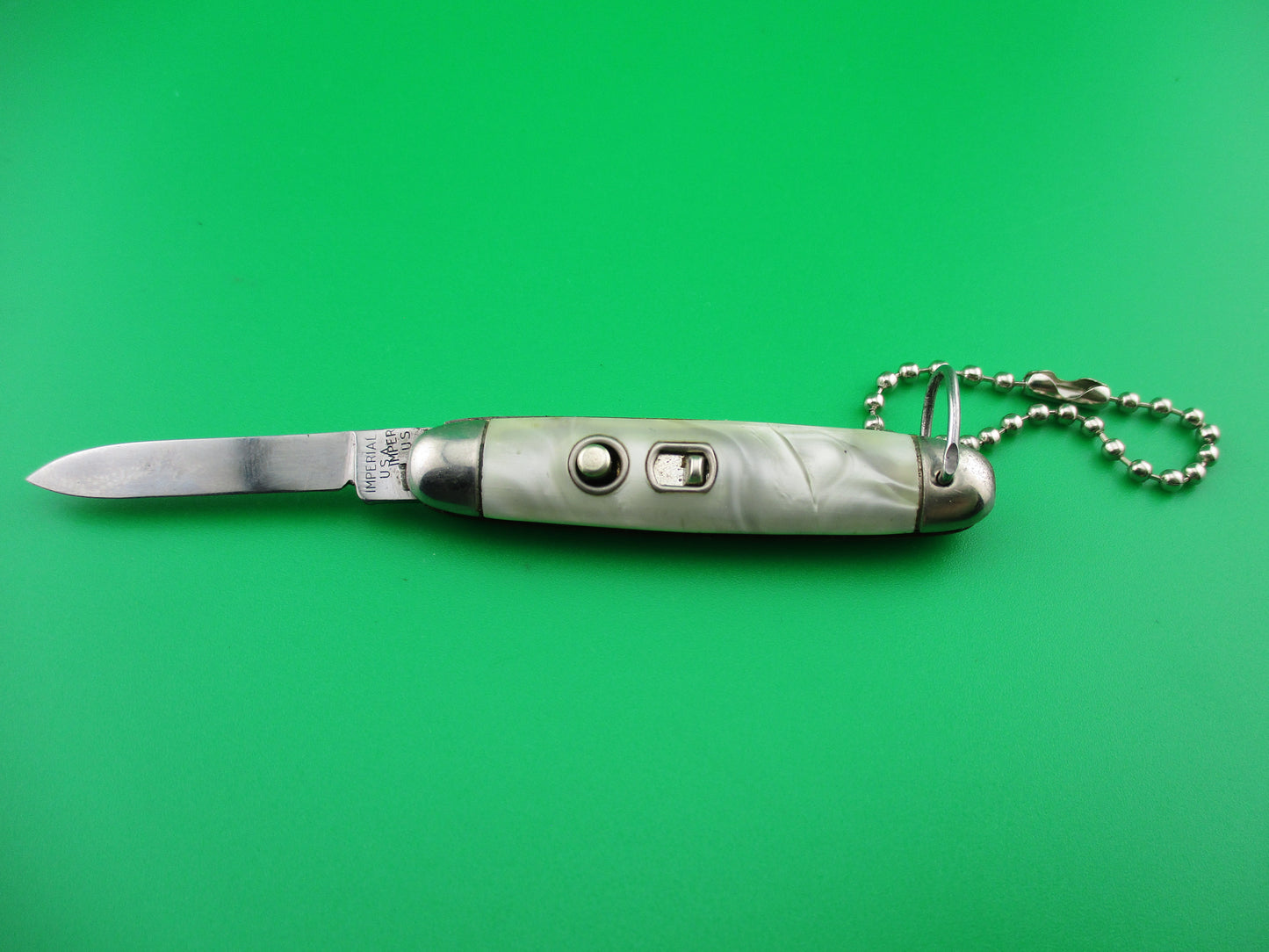 Imperial Jackomatic Jr Keychain Switchblade 1950s knife with chain