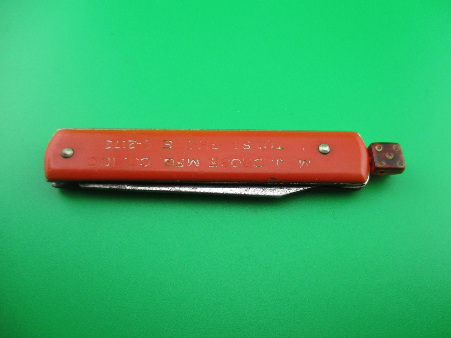 SCHRADE Pullball Red w red die pull advertising switchblade knife