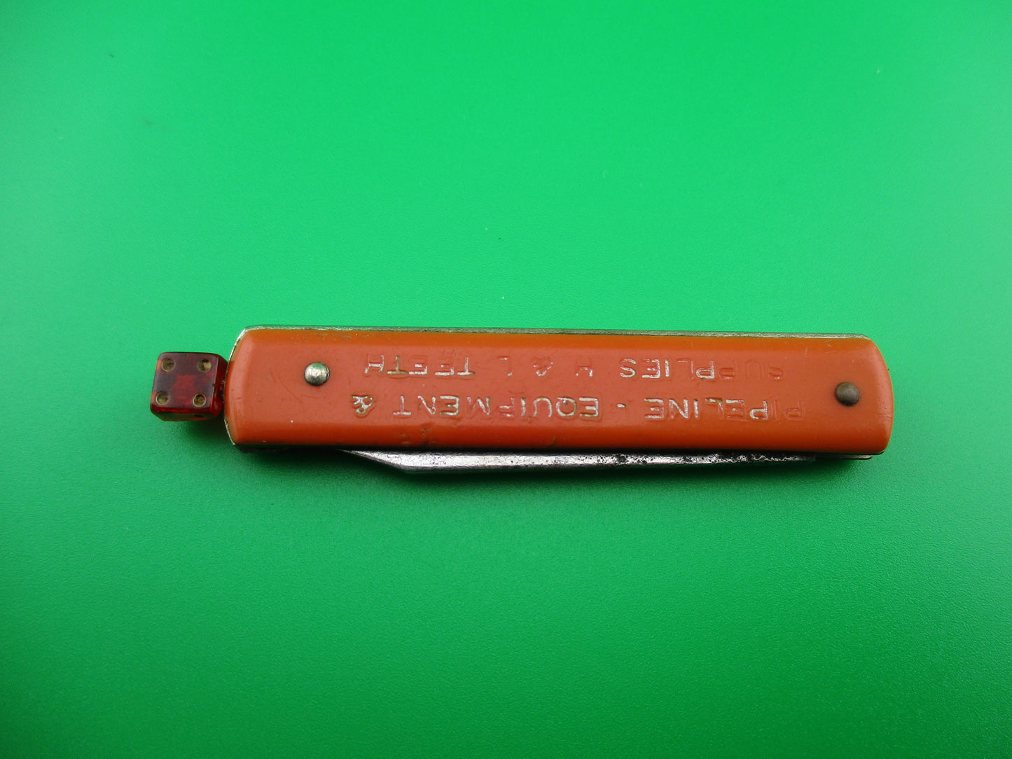 SCHRADE Pullball Red w red die pull advertising switchblade knife