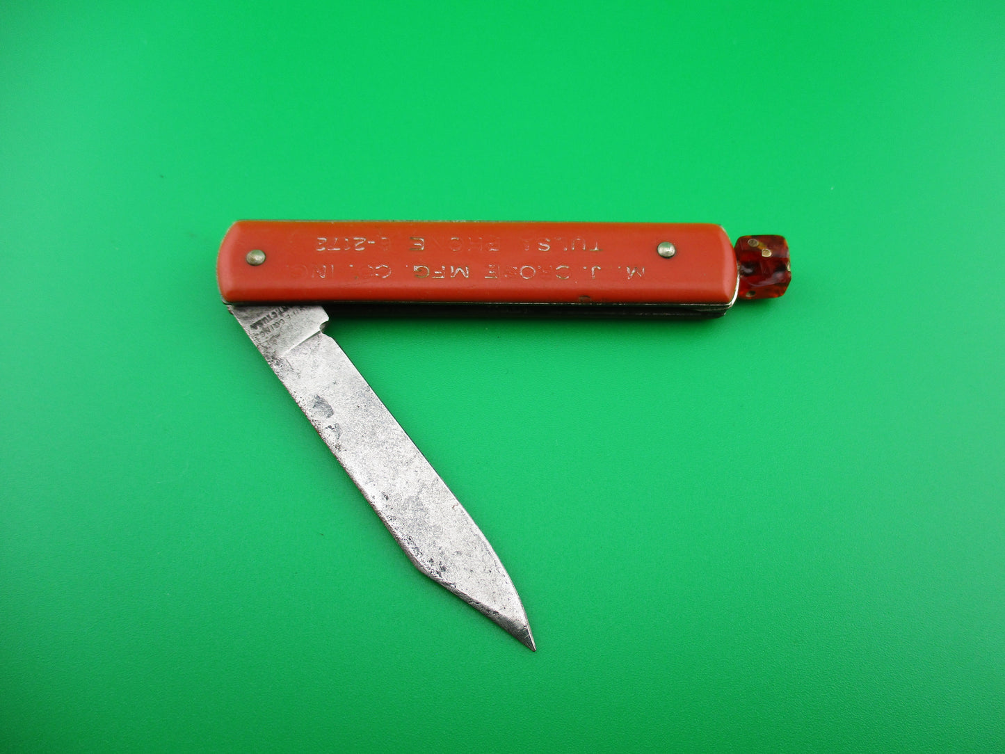 SCHRADE Pullball Red w red die pull advertising switchblade knife