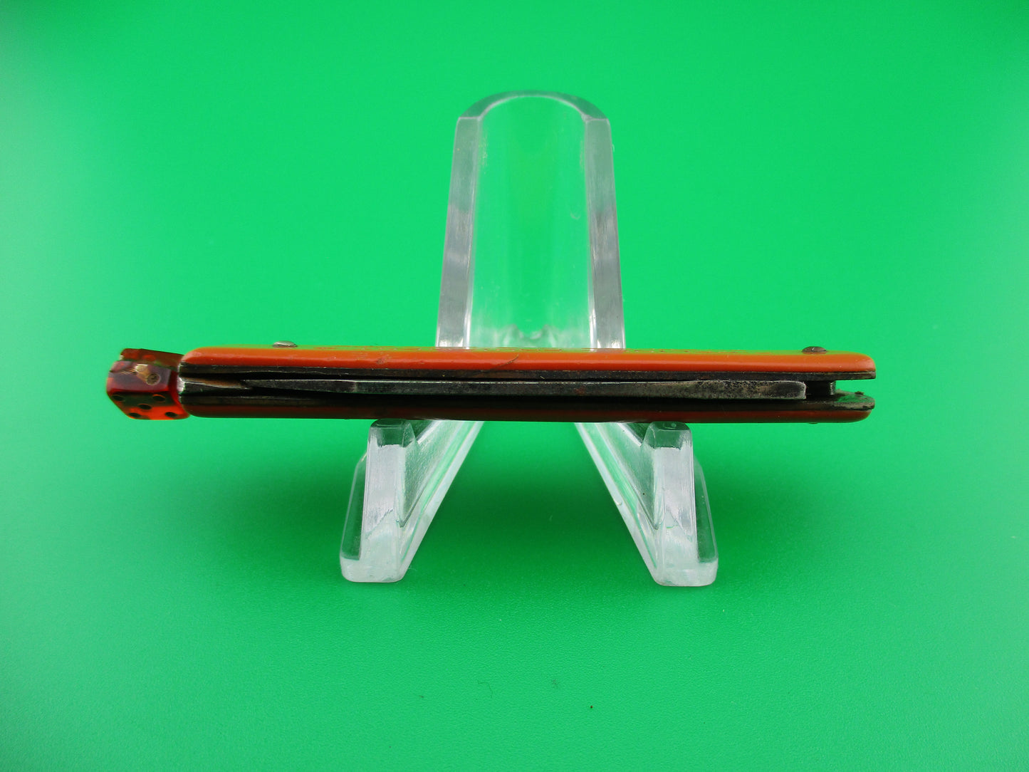 SCHRADE Pullball Red w red die pull advertising switchblade knife