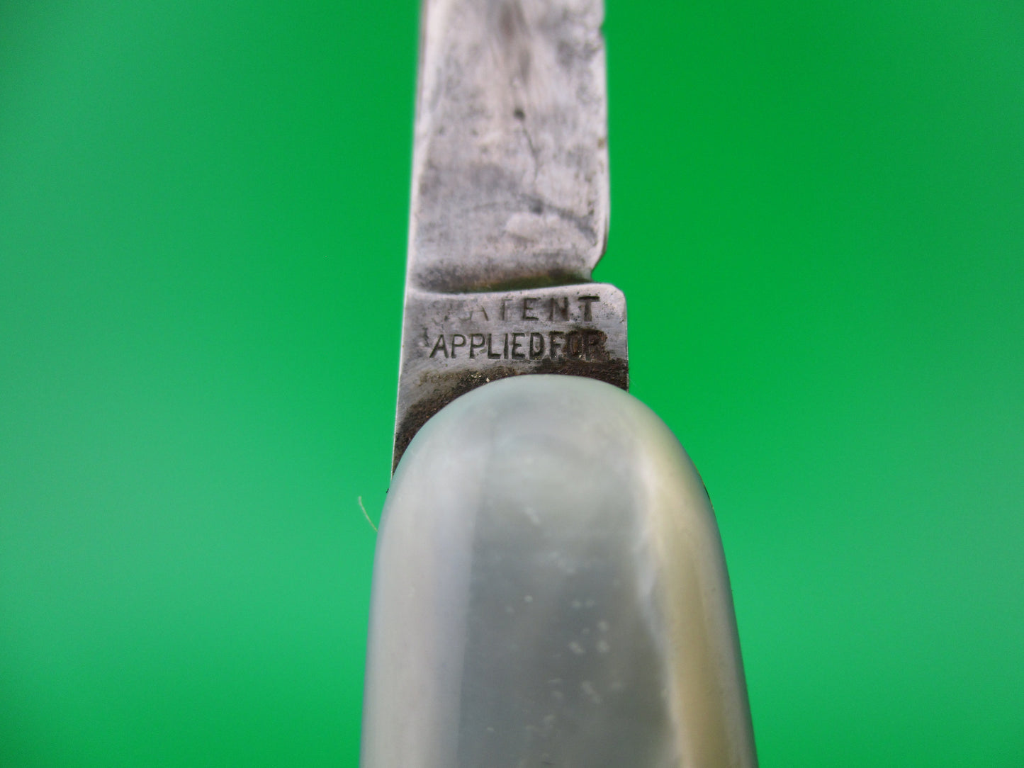 Press Button Knife Co medium double MOP switchblade knife