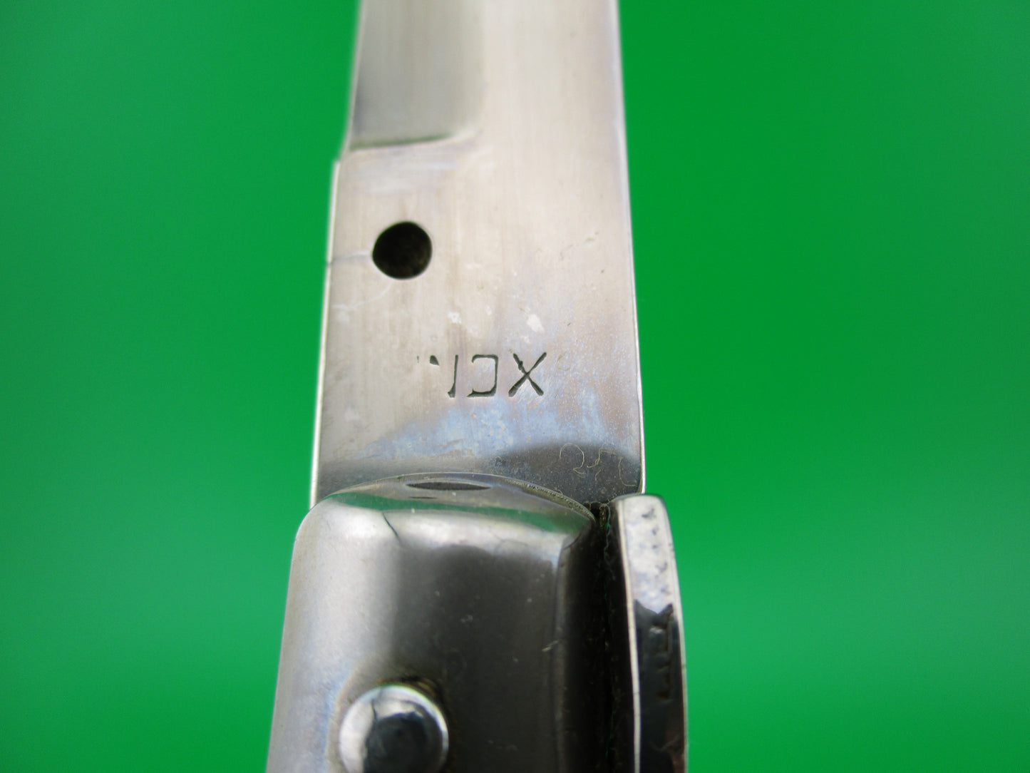z INOX ITALY STAINLESS 33cm Italian Stiletto Brown horn automatic knife