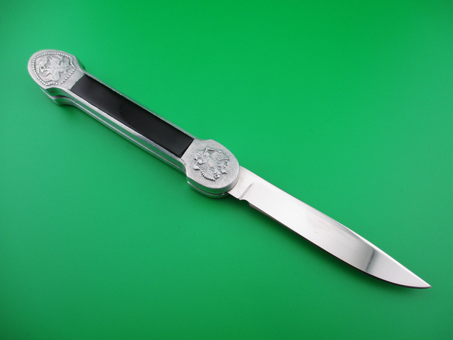 Russian 23cm Bolster Release Black Aluminum Automatic knife