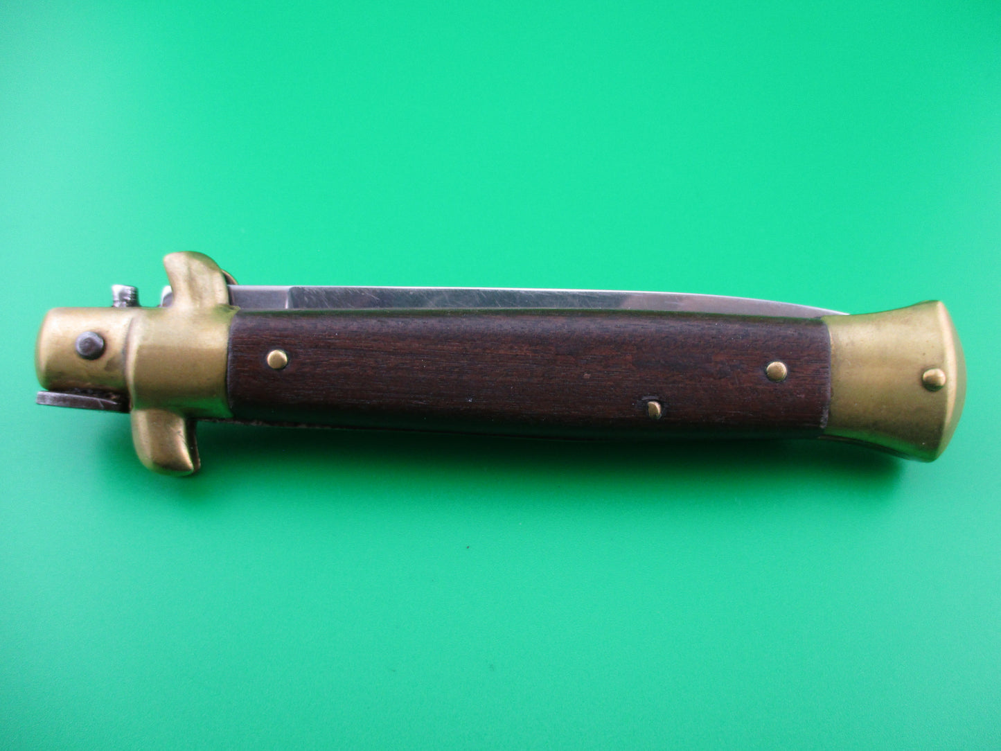 z INOX 22cm Italian Stiletto Wood & Brass automatic knife