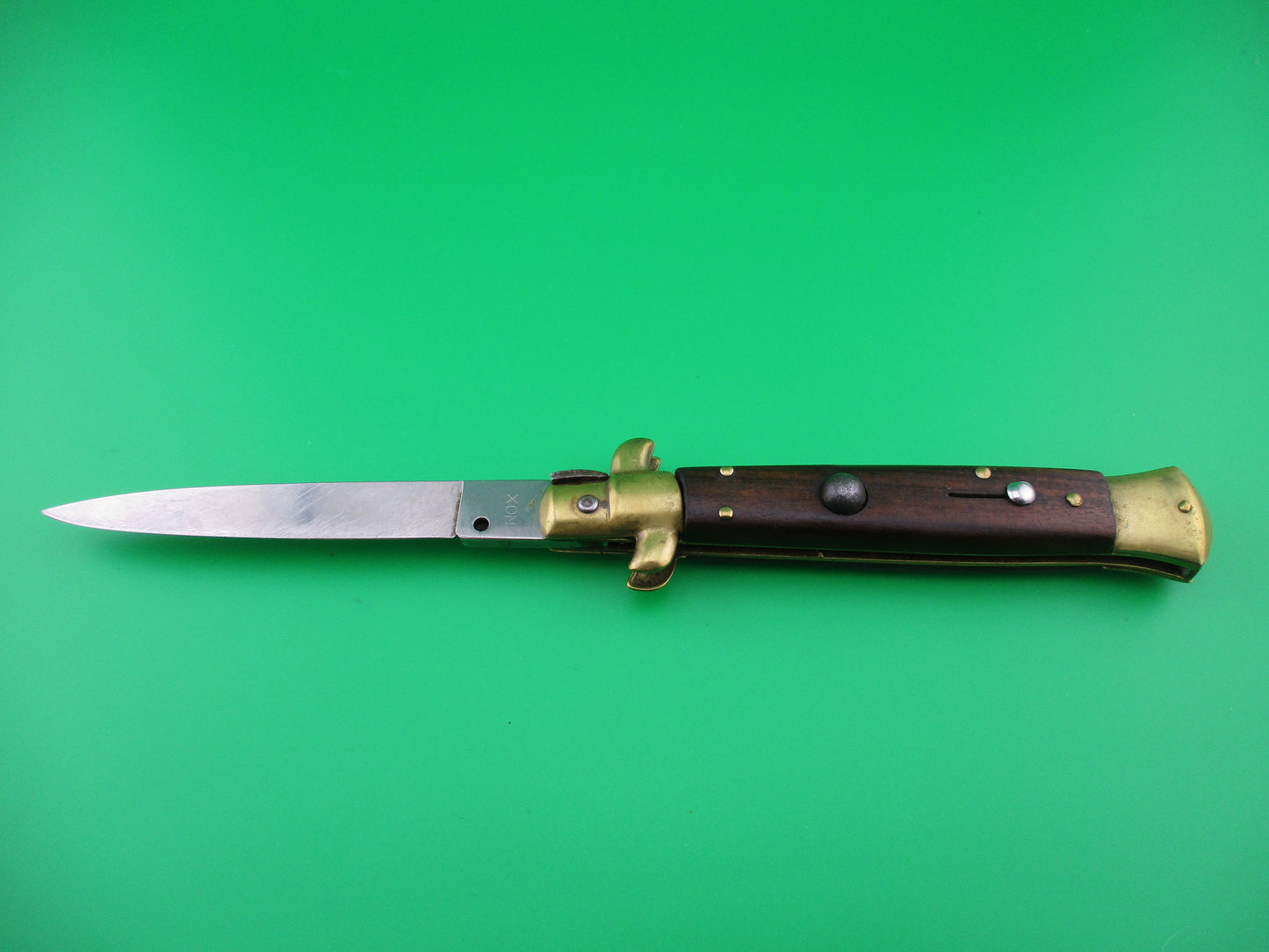 z INOX 22cm Italian Stiletto Wood & Brass automatic knife