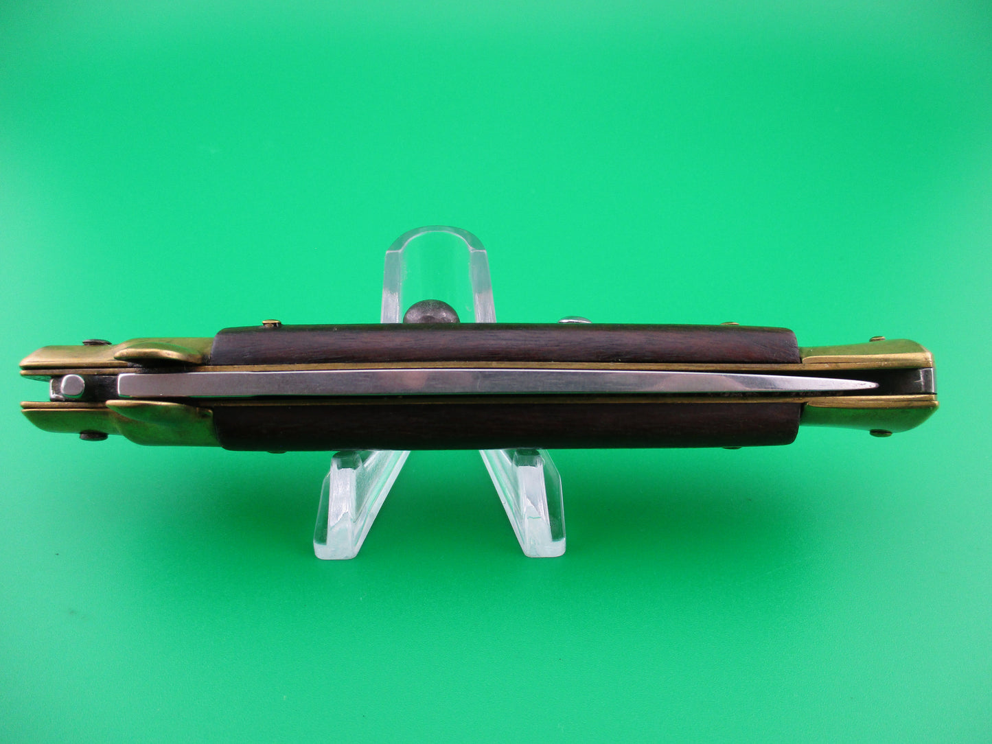 z INOX 22cm Italian Stiletto Wood & Brass automatic knife