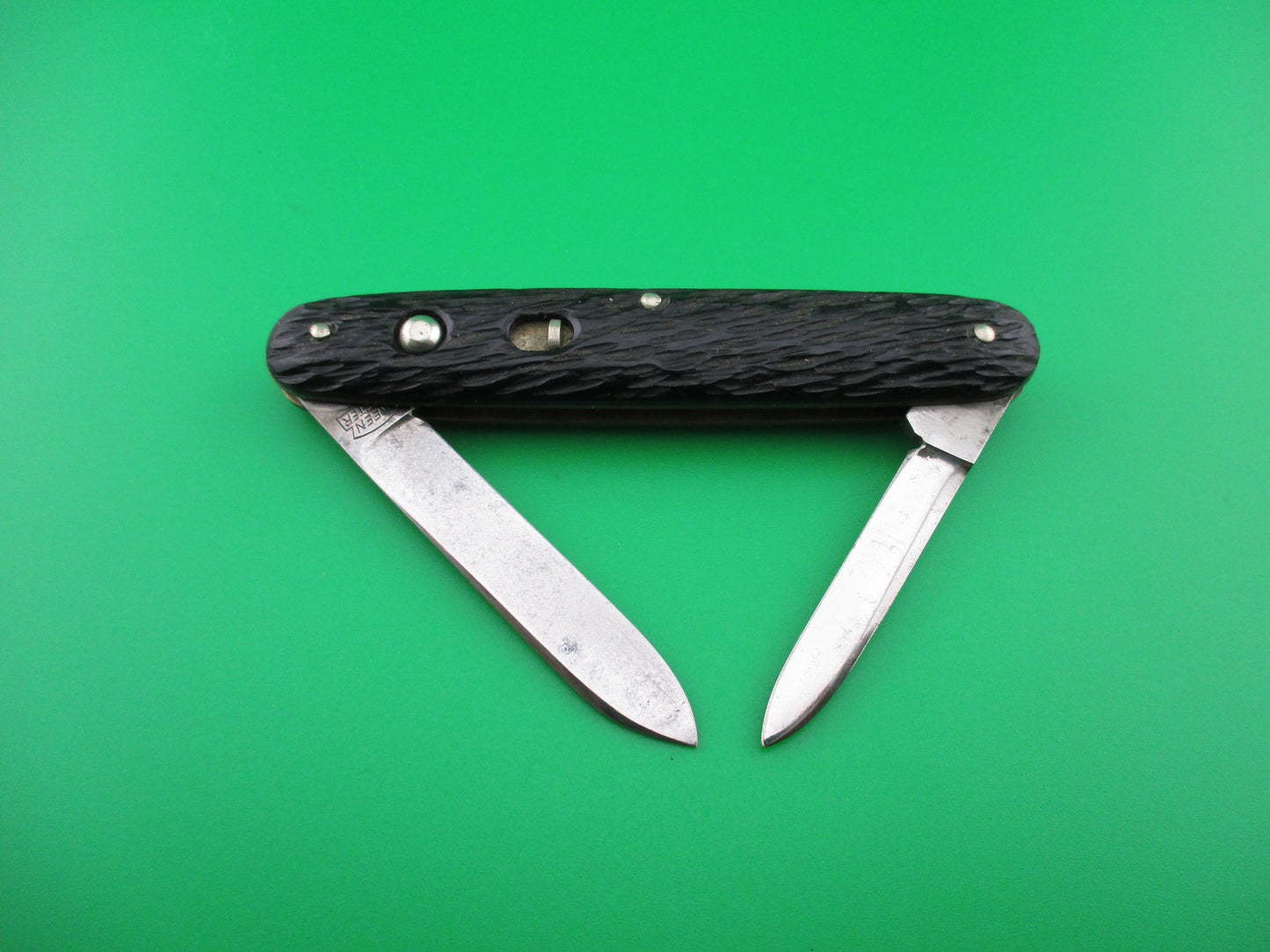 KEEN KUTTER Medium Double Vintage Black Stagged Automatic Knife