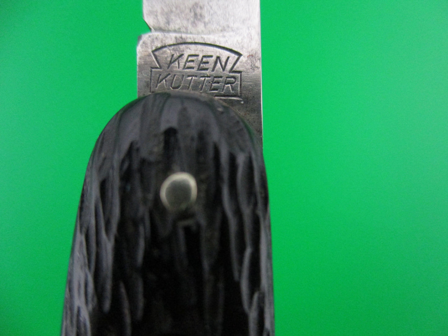 KEEN KUTTER Medium Double Vintage Black Stagged Automatic Knife