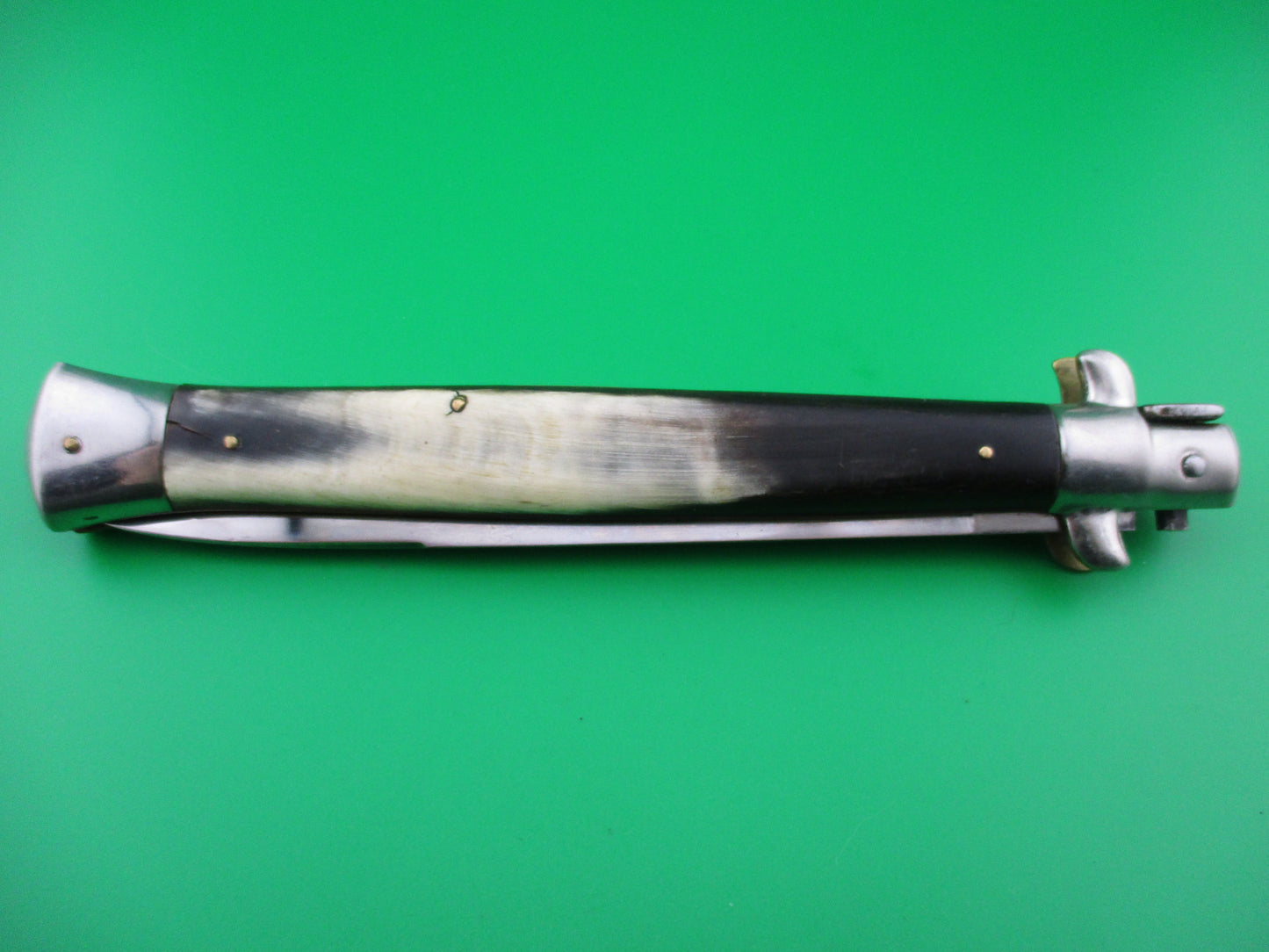 z Rostfrei 33cm Italian Transitional Stiletto Black & Cream horn switchblade