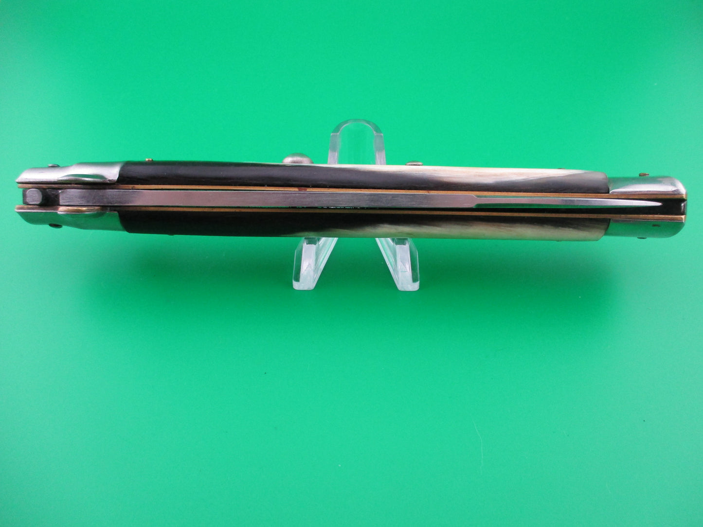 z Rostfrei 33cm Italian Transitional Stiletto Black & Cream horn switchblade