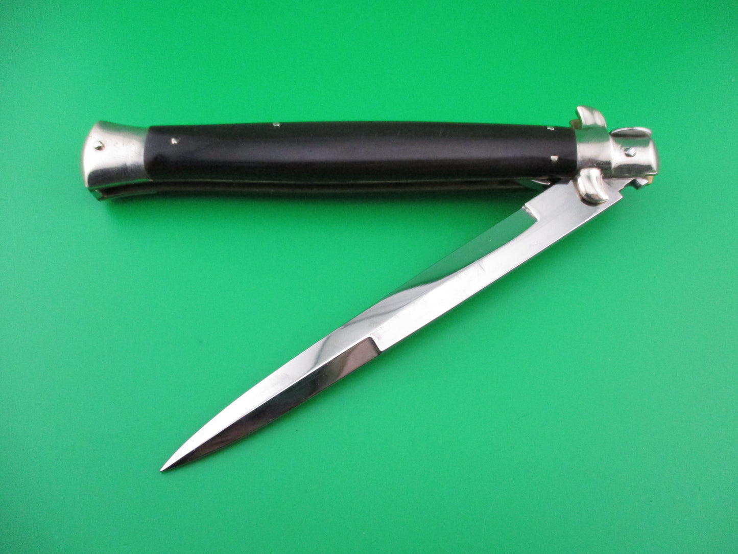 z AGA CAMPOLIN 33cm Picklock Stiletto Brown streaked horn NOS automatic knife