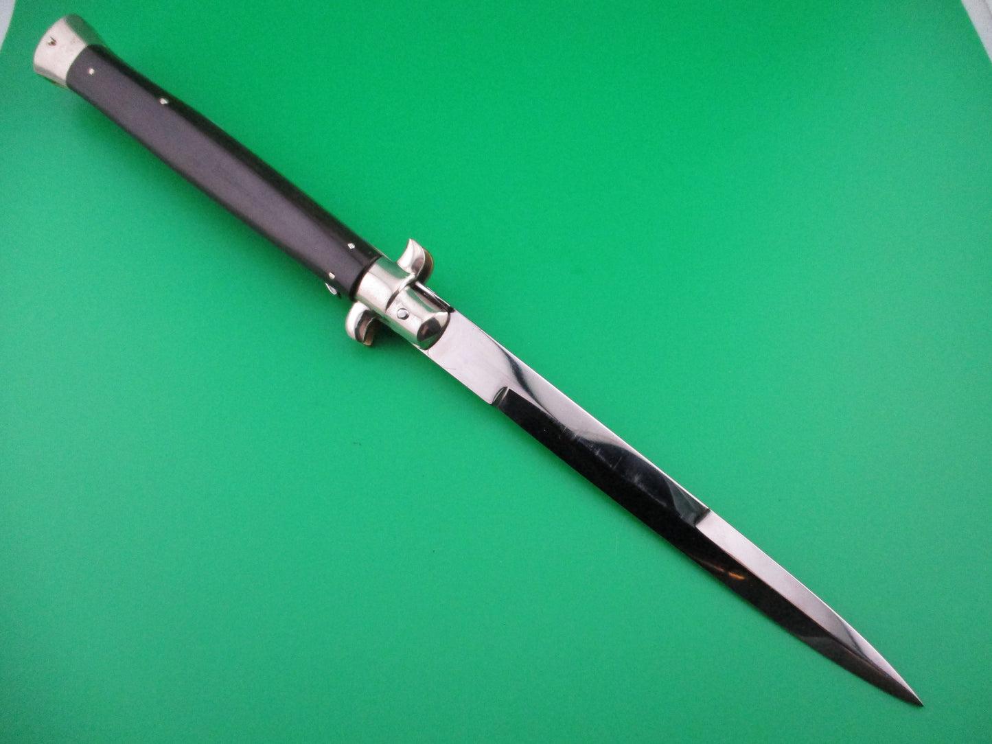 z AGA CAMPOLIN 33cm Picklock Stiletto Brown streaked horn NOS automatic knife
