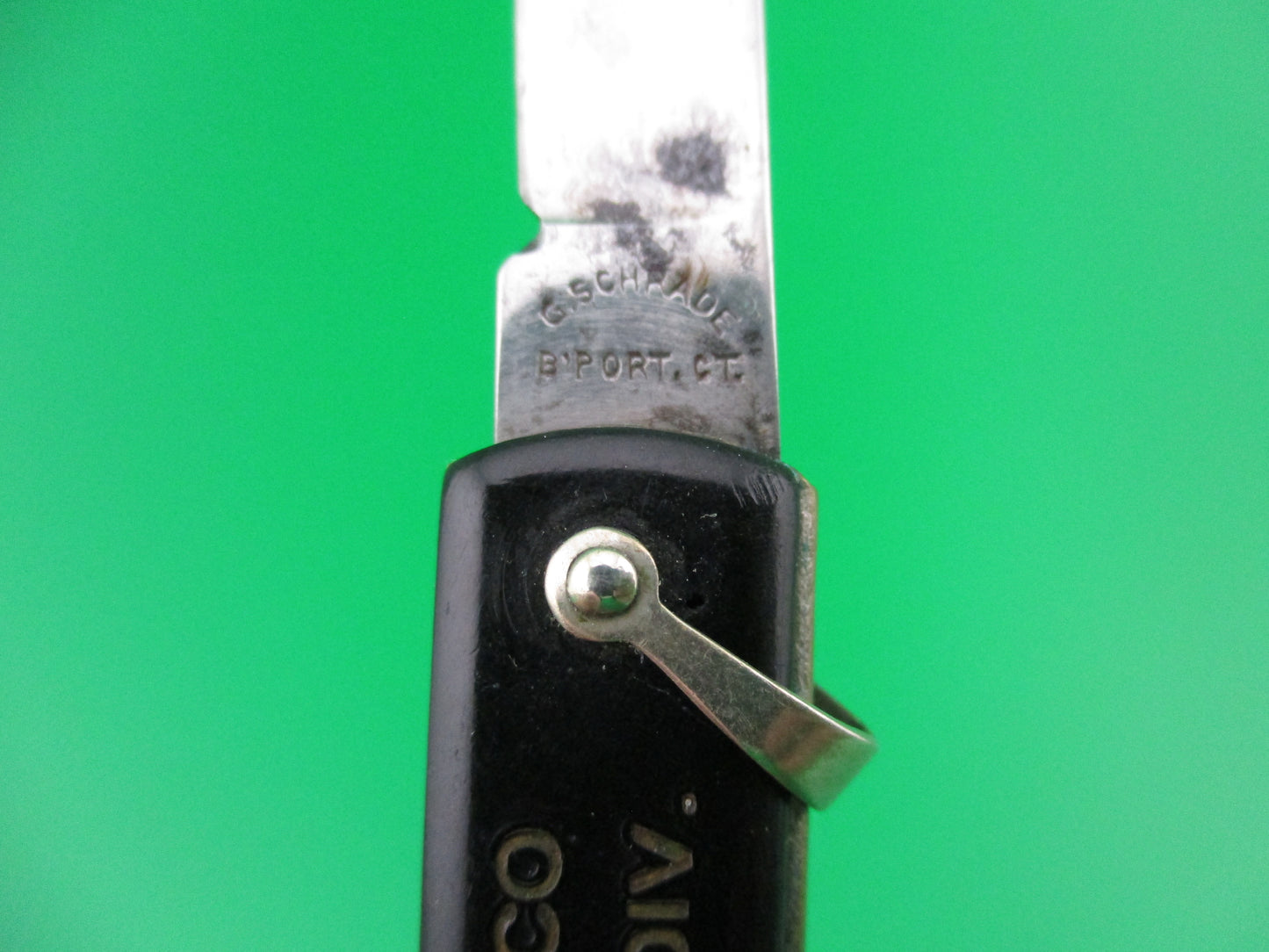 z GEORGE SCHRADE Pullball Black switchblade General Electric