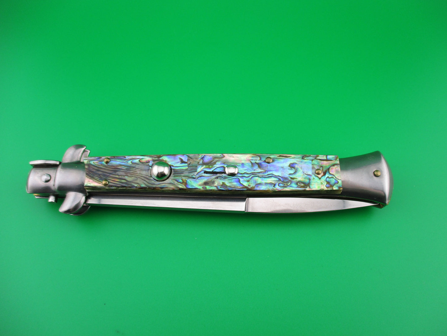 z FRANK B 28cm Italian genuine ABALONE Stiletto switchblade knife