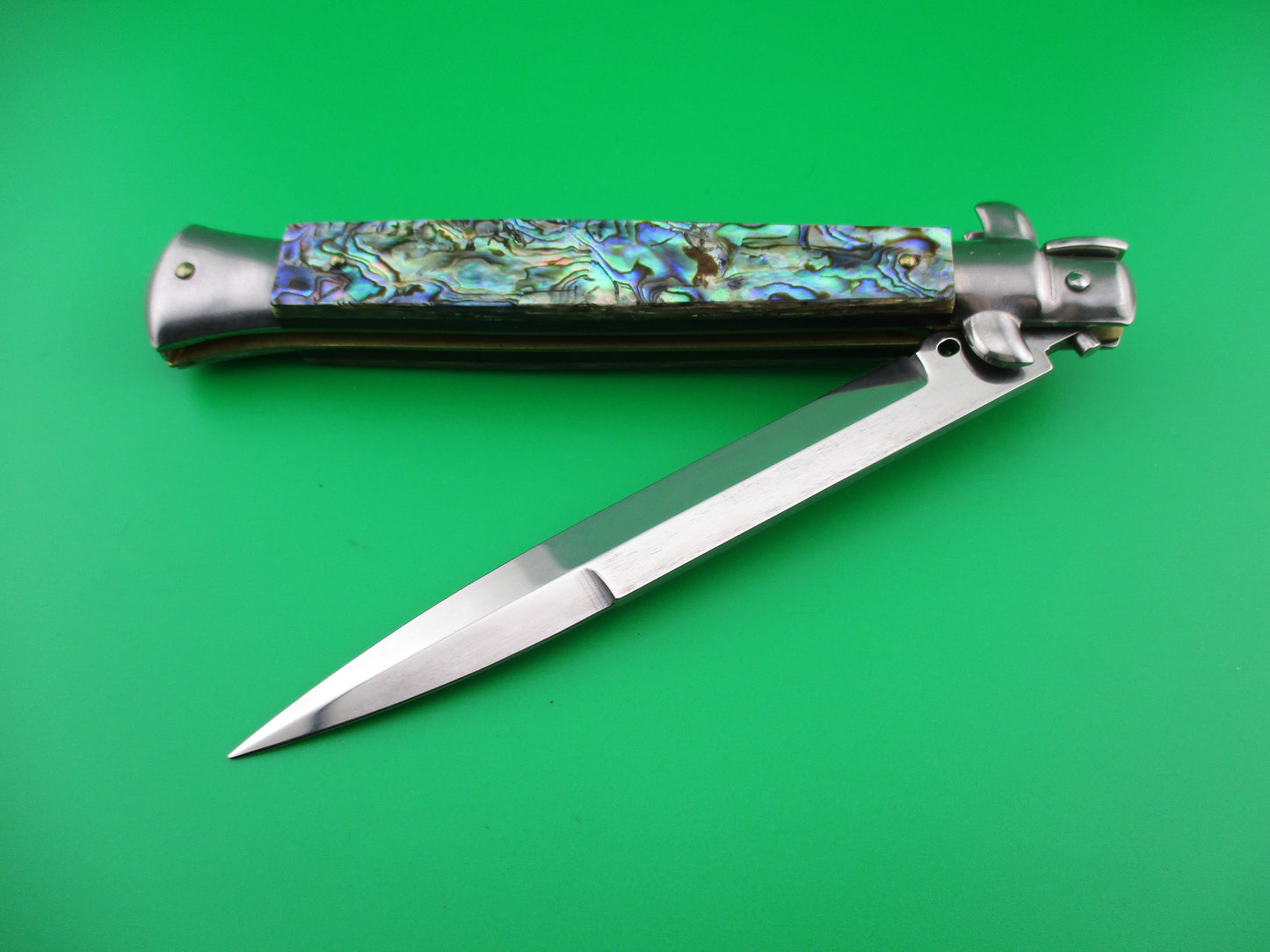 z FRANK B 28cm Italian genuine ABALONE Stiletto switchblade knife