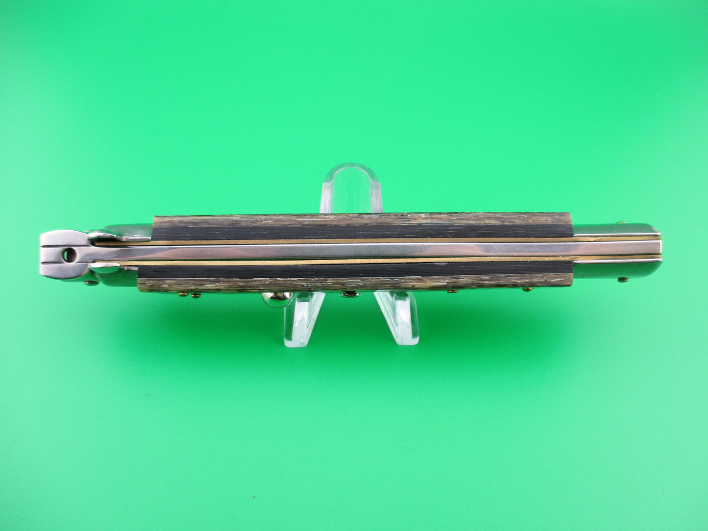 z FRANK B 28cm Italian genuine ABALONE Stiletto switchblade knife