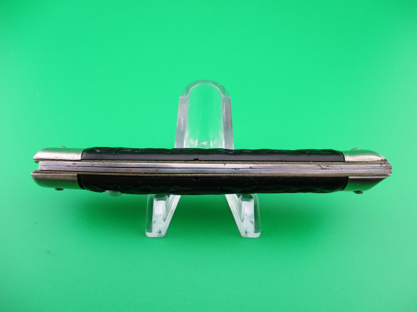 SHUR-SNAP Fishtail Black Stagged 1950s Vintage switchblade knife