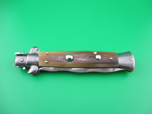 z FRANK B 23cm Italian Kris Stiletto Light horn swivel bolster automatic knife